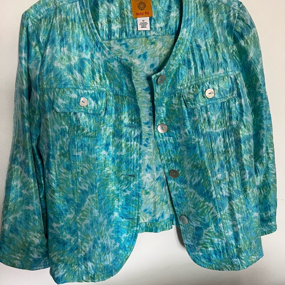 Ruby Rd. Blue and Green Women's Jacket